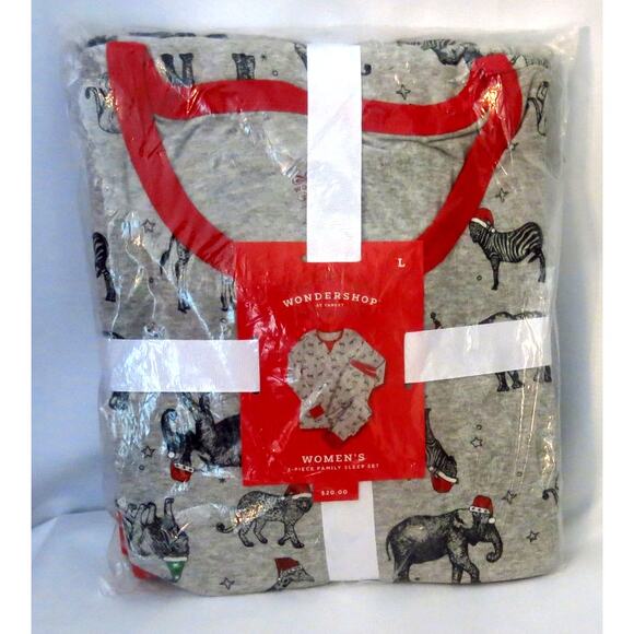 Wondershop Target *NWT* Safari Christmas Winter Pajamas Size L Women Gray - Picture 1 of 10
